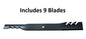 Solid Spare (9) Oregon 96-347 Gator Mulcher 3-In-1 Hi Lift Replacement Lawn Mower Blades
