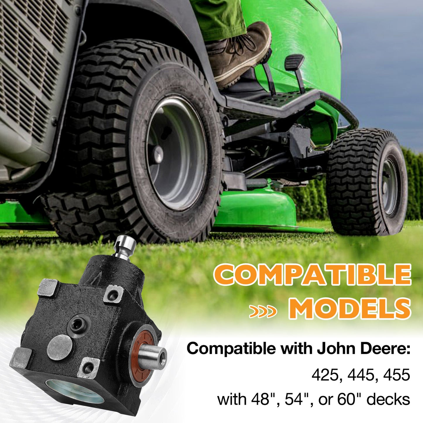 AM143310 Mower Gear Case Gearbox For John Deere 425 445 455 w/ 48" 54" 60" Decks