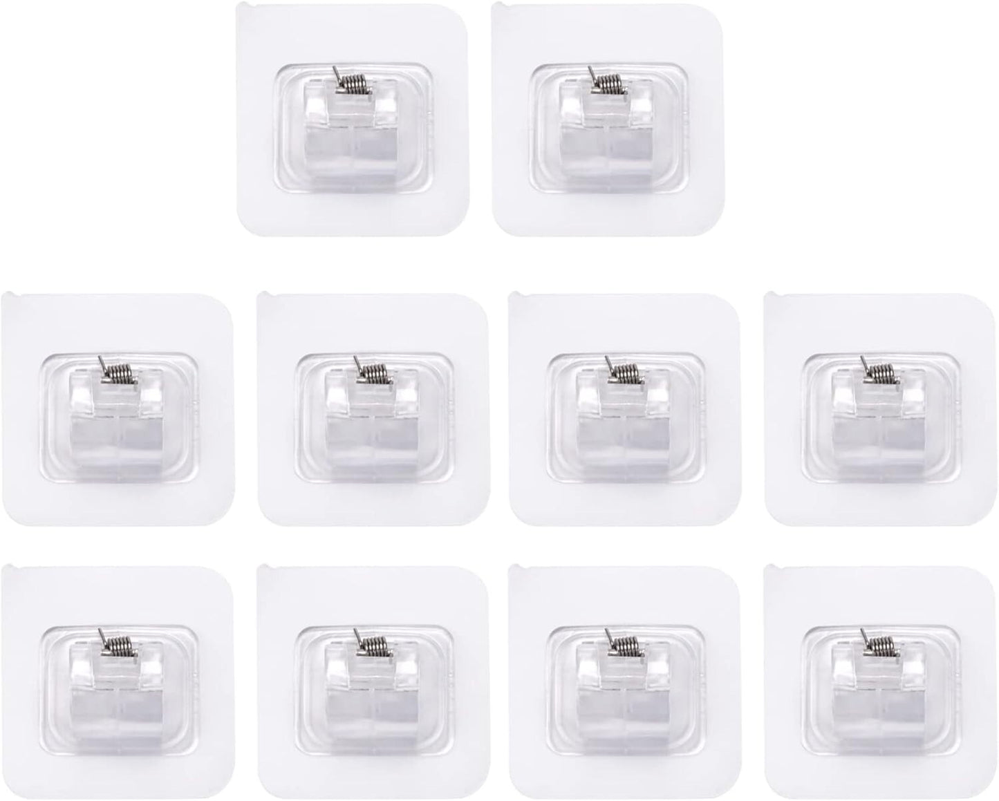 10Pcs Nail Free Bracket Self Adhesive Holder Hooks Adjustable Curtain Rod Clips