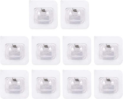 10Pcs Nail Free Bracket Self Adhesive Holder Hooks Adjustable Curtain Rod Clips