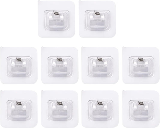10Pcs Nail Free Bracket Self Adhesive Holder Hooks Adjustable Curtain Rod Clips