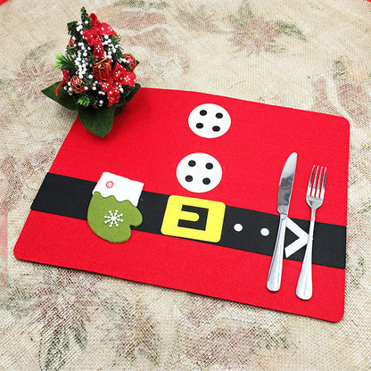 Red Holiday Placemats Table Mats Decorative Dinner Place Mats (4 Piece Set)