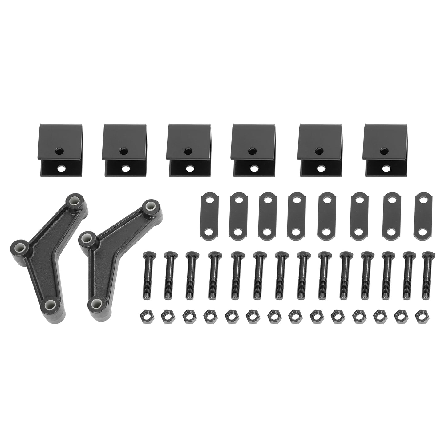 Solid Spare Trailer Axle Shackle Kit Powder Coated Equalizer+ Shackle Strap +Hanger Kit