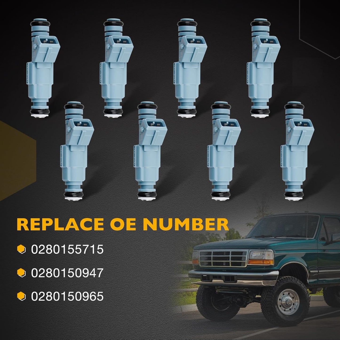 8Pcs Fuel Injector For 1996-1999 Dodge RAM 1500 2500 3500 5.2L 5.9L 0280155715