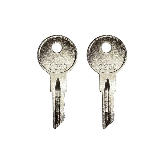Solid Spare (2) Ignition Key For Crown Forklift Walkie Wave - C250, 170151-001, 089216-001