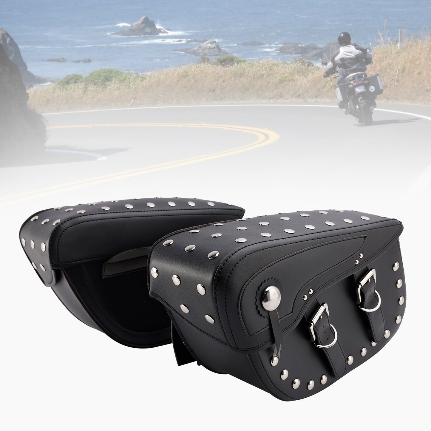 Side Tail Bag Saddlebag Color Matching Luggage Black 80L For Scooter Motorcycle