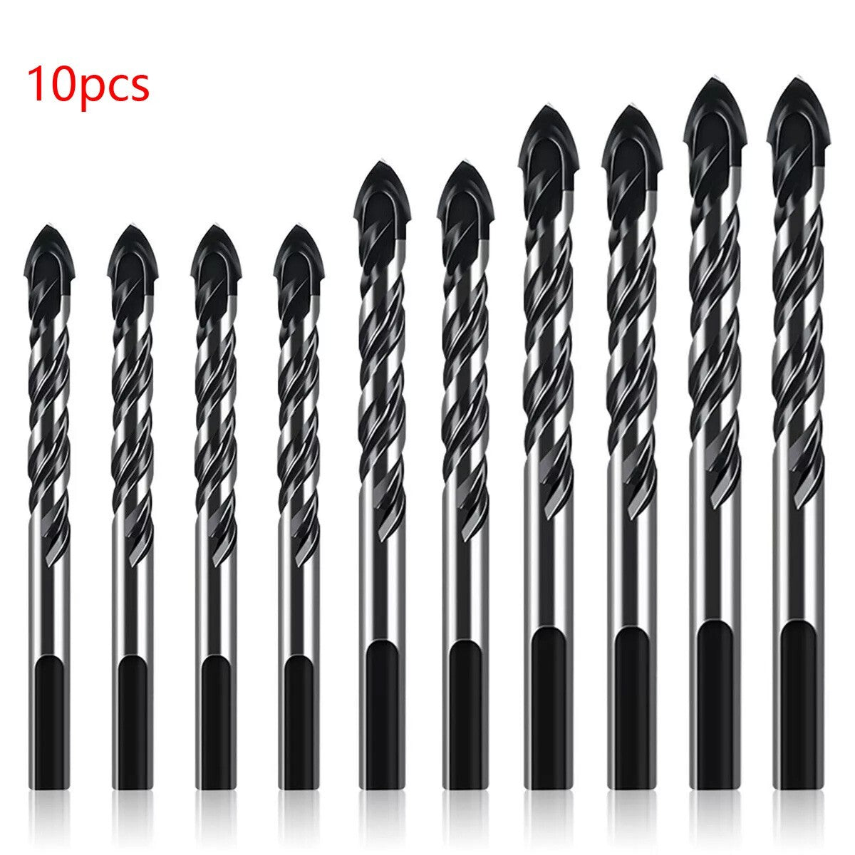 10Pcs Carbide Tungsten Drill Bit Set for Ceramic Tile Concrete Glass Wood Marble