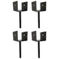 U Shaped 4x4 Deck Post Concrete Anchor Spike Fence Base, Black Powder Coated (4)