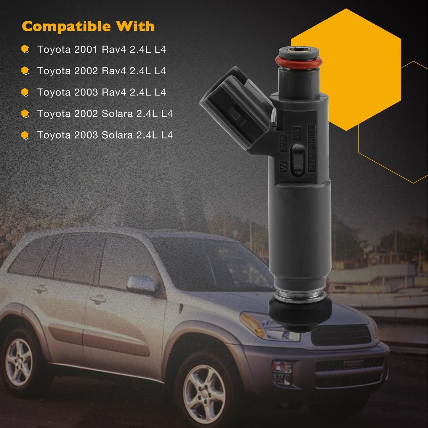 4x Fuel Injector Set For 2002-03 Toyota Solara Camry Highlander Rav4 23250-0H010