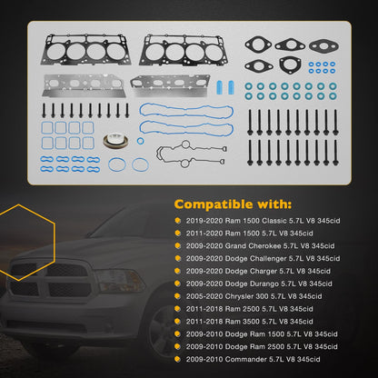 Full Cylinder Head Gasket set For 2005-20 Dodge Ram Chrysler 300 Aspen Jeep 5.7L