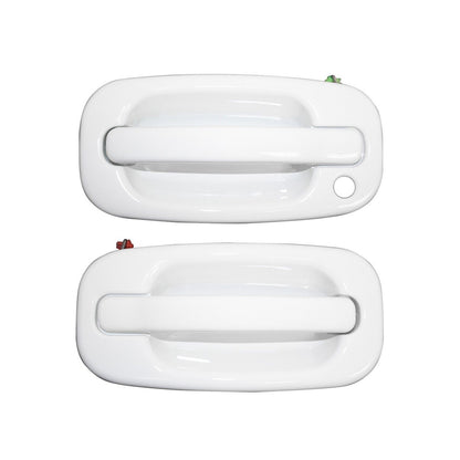 Front Exterior Olympic White Painted Door Handle Set Fit For 1999-2007 Silverado