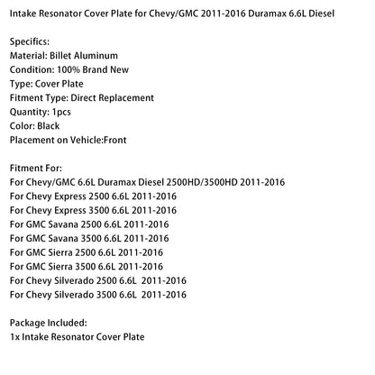 Resonator Cover Plate for Chevy/GMC Duramax 6.6L 2011–2016  2015 2014