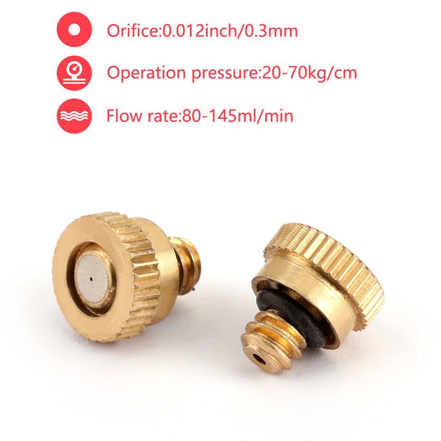 20X Brass Misting Nozzles Water Mister Sprinkle For Cooling System 0.012" 10/24