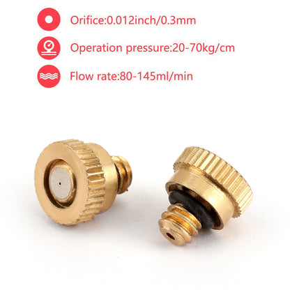 20X Brass Misting Nozzles Water Mister Sprinkle For Cooling System 0.012" 10/24