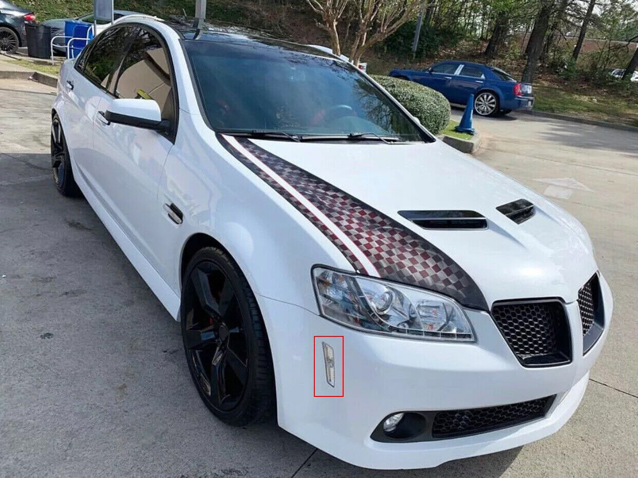 Solid Spare Clear Front Fender Side Markers Lights Housing For Pontiac G8 GT GXP 2008 2009