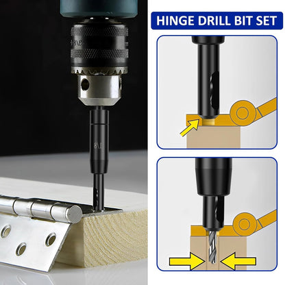 6pcs Carbon Steel Self Centering Drill Bit Set Hex Shank Hinge Drilling Tool