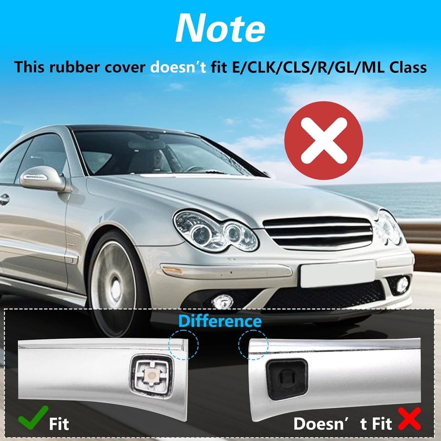 2Pcs For Benz SL R230 SL350 SL500 Keyless Go Door Handle Button Cover Repair Kit