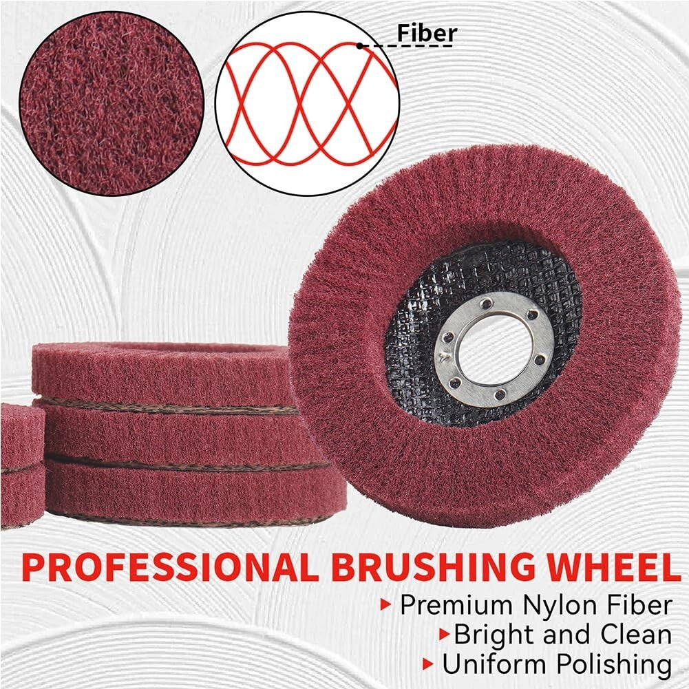 5PCS 4-1/2" Nylon Flap Disc Metal Polishing Buffing Wheel Pads for Grinder 4.5in