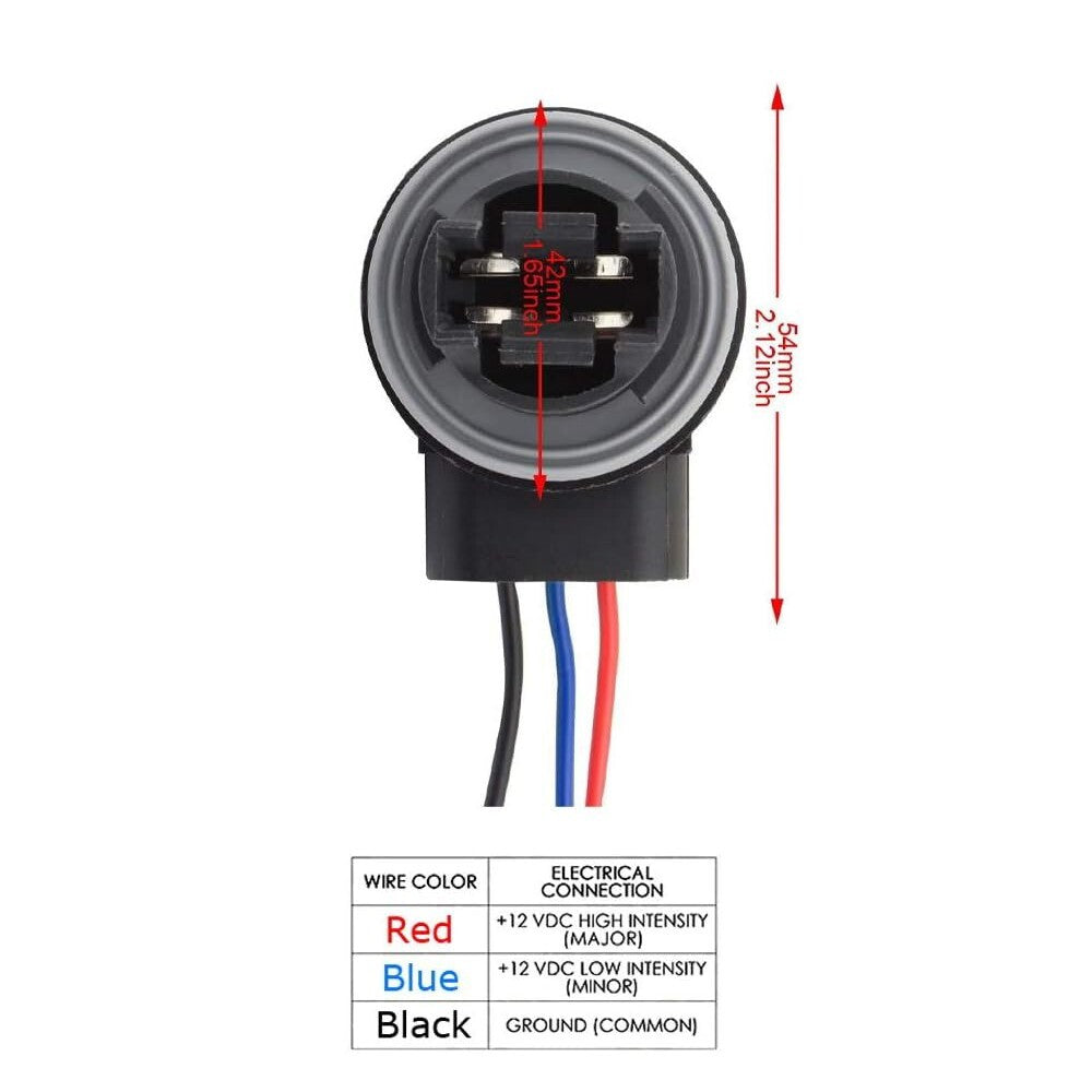 2pc 3157 4157 Bulb Socket Pig Tail Harness Wire Plug For Turn Signal Brake Light