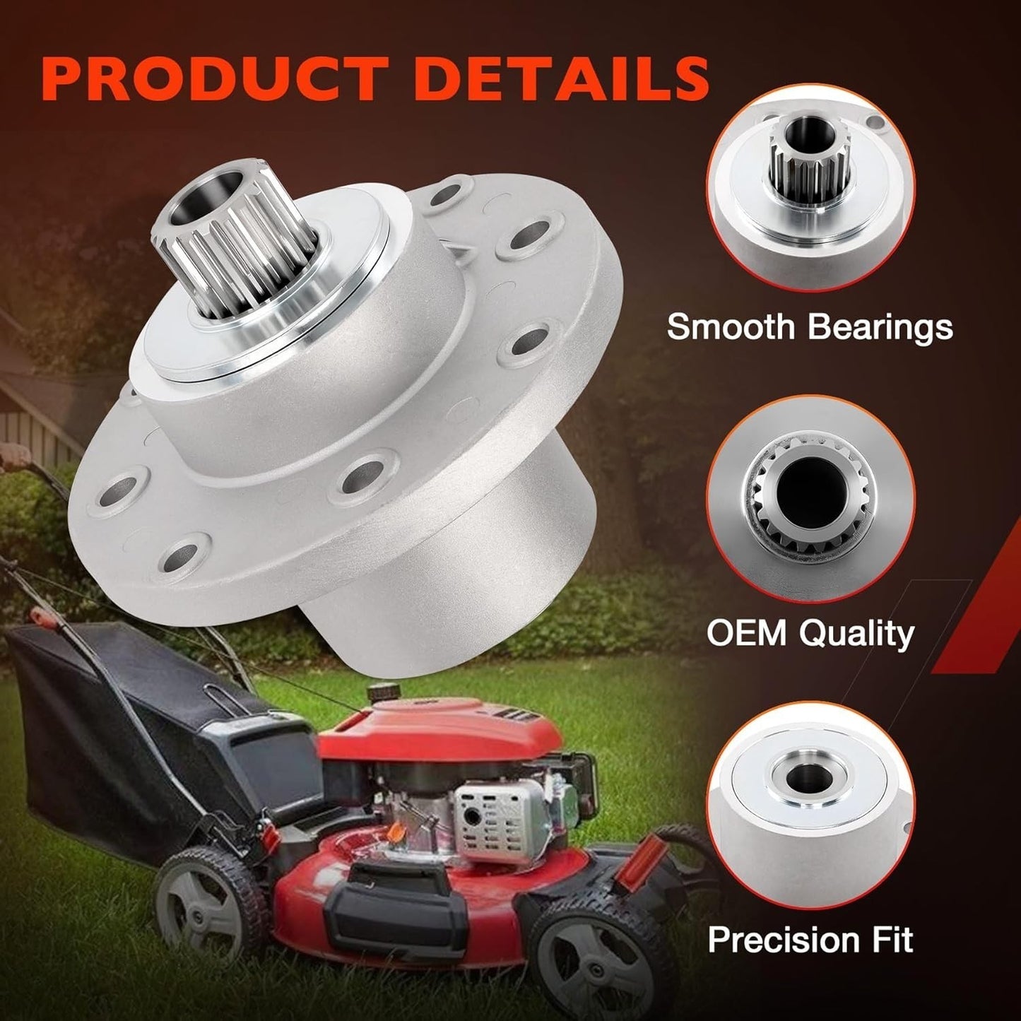 For MTD Cub Cadet M48 M60 M72 DS60 S6031 S6032 GF1748 918-05125 Deck Spindle