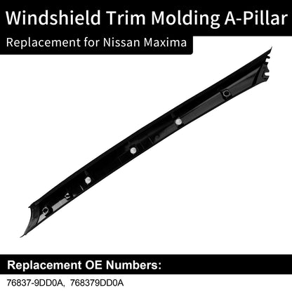 Front Left Windshield A-Pillar Window Trim Molding Fit 2016-2020 Nissan Maxima