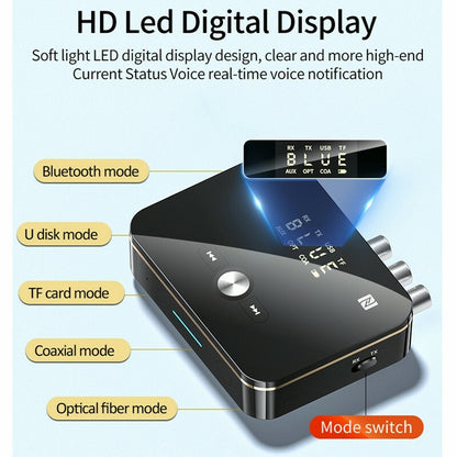 USB Bluetooth 5.0 Transmitter Receiver Wireless NFC to 2RCA Stereo Audio Adapter