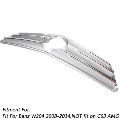 Front Bumper Grille Fit Benz C Class W204 W/LED Emblem C300/C350 08-14 Chrome