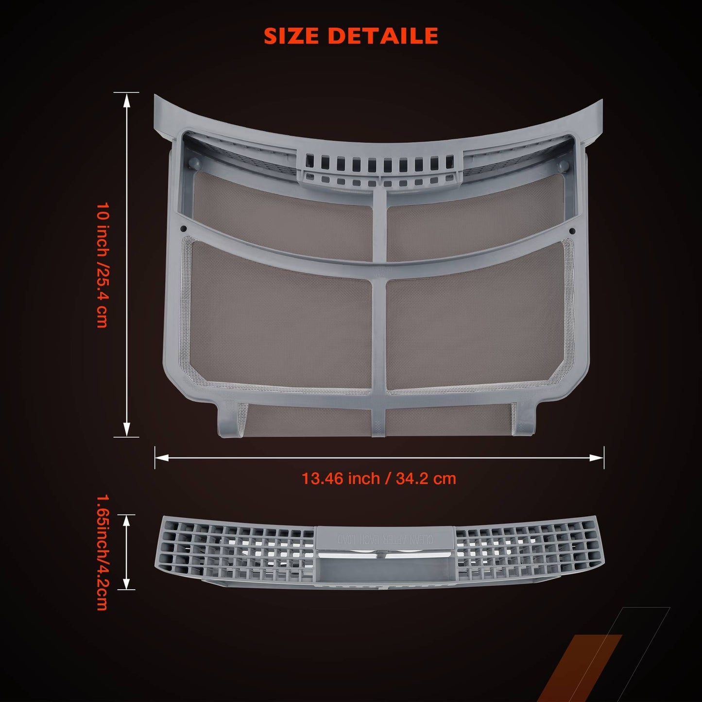Upgraded Dryer Lint Filter Trap Screen For GE Clothes Dryer Strainer WE16X32537