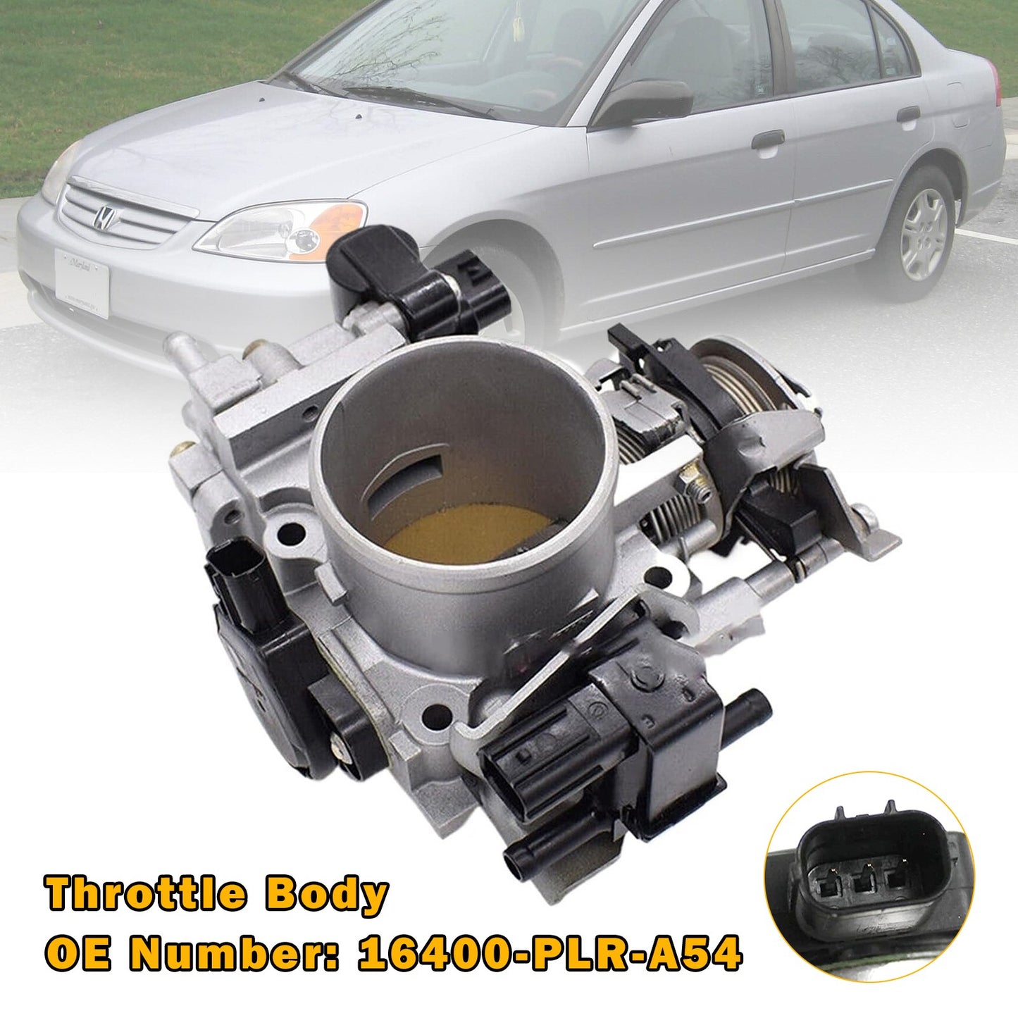 16400-PLR-A54 Throttle Body For 2001-2005 Honda Civic 4AT CVT 1.7L