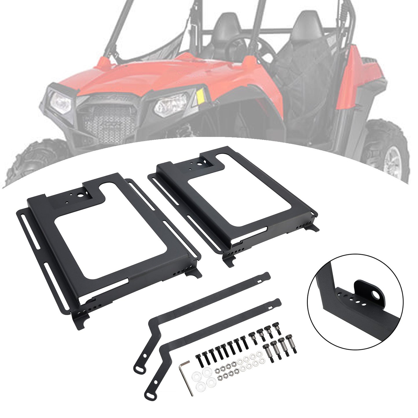 2 Pack Utv Seat Bases Lower&Recline Kit For Polaris Rzr 800/900 1000 Xp Turbo