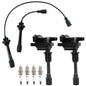 2x UF407 Ignition Coil Pack & Spark Plug & Wire Set For 01-05 Mazda Protege 2.0L