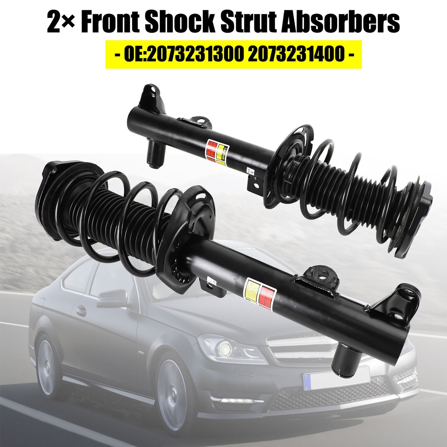 2×Front Shock Strut Absorbers for Mercedes-Benz C E Class 2073231300/2073231400