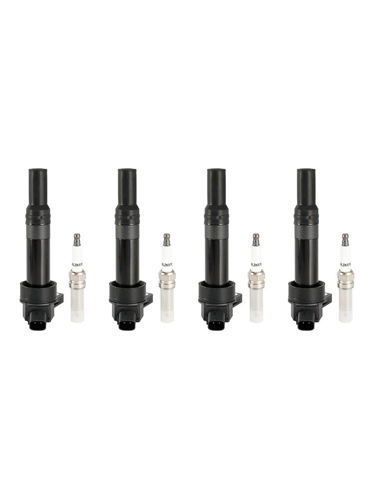 4x Ignition Coil +Spark Plug UF651 For Kia Soul Forte Hyundai Elantra