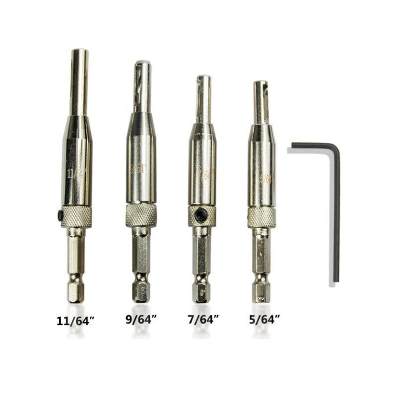 7pcs Self Centering Hinge Hardware Drill Bit Set Pilot Hole Guides Door Window