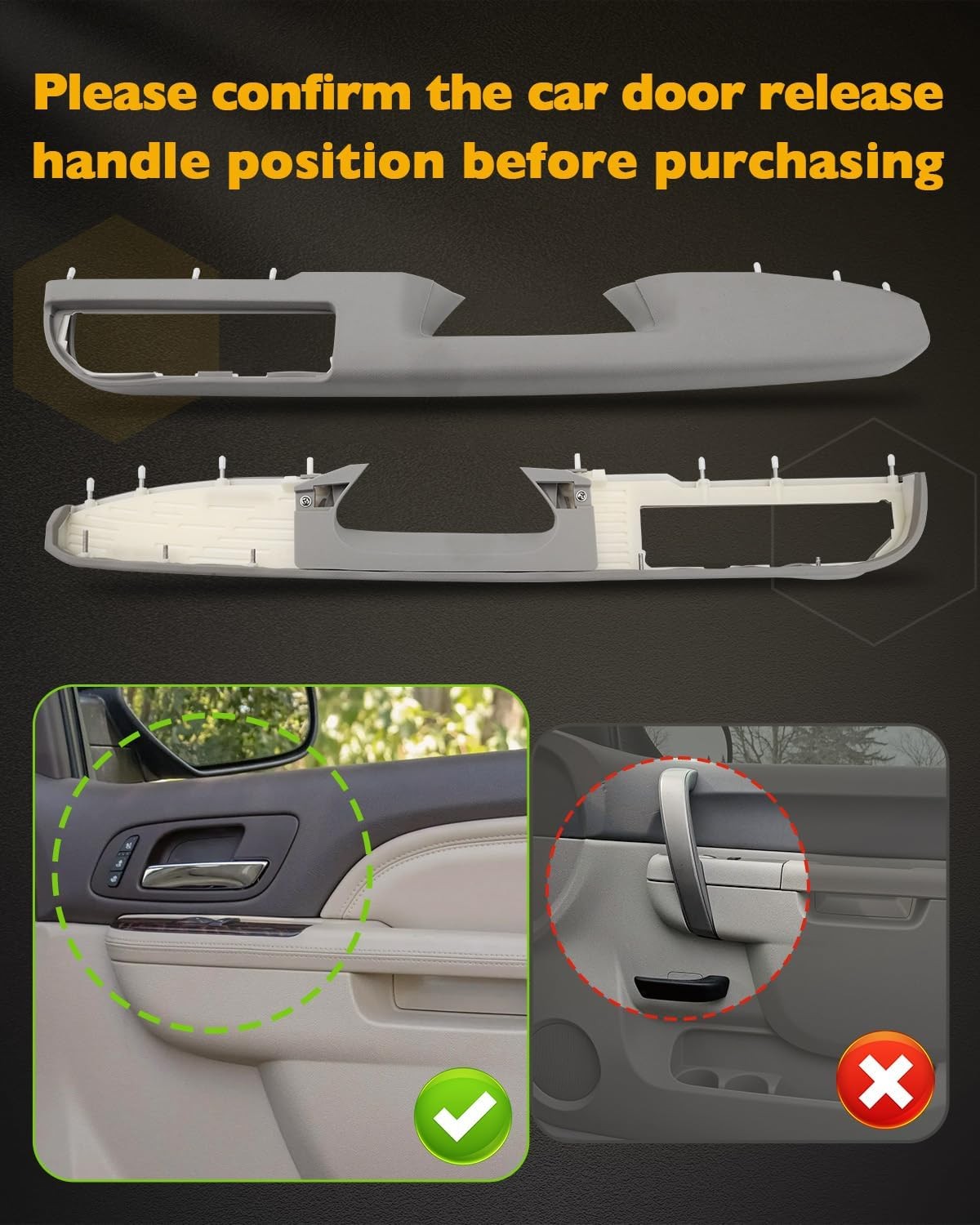 Passenger Armrest Repair Kit For 10-14 Chevy Silverado GMC Sierra 1500 2500 Gray