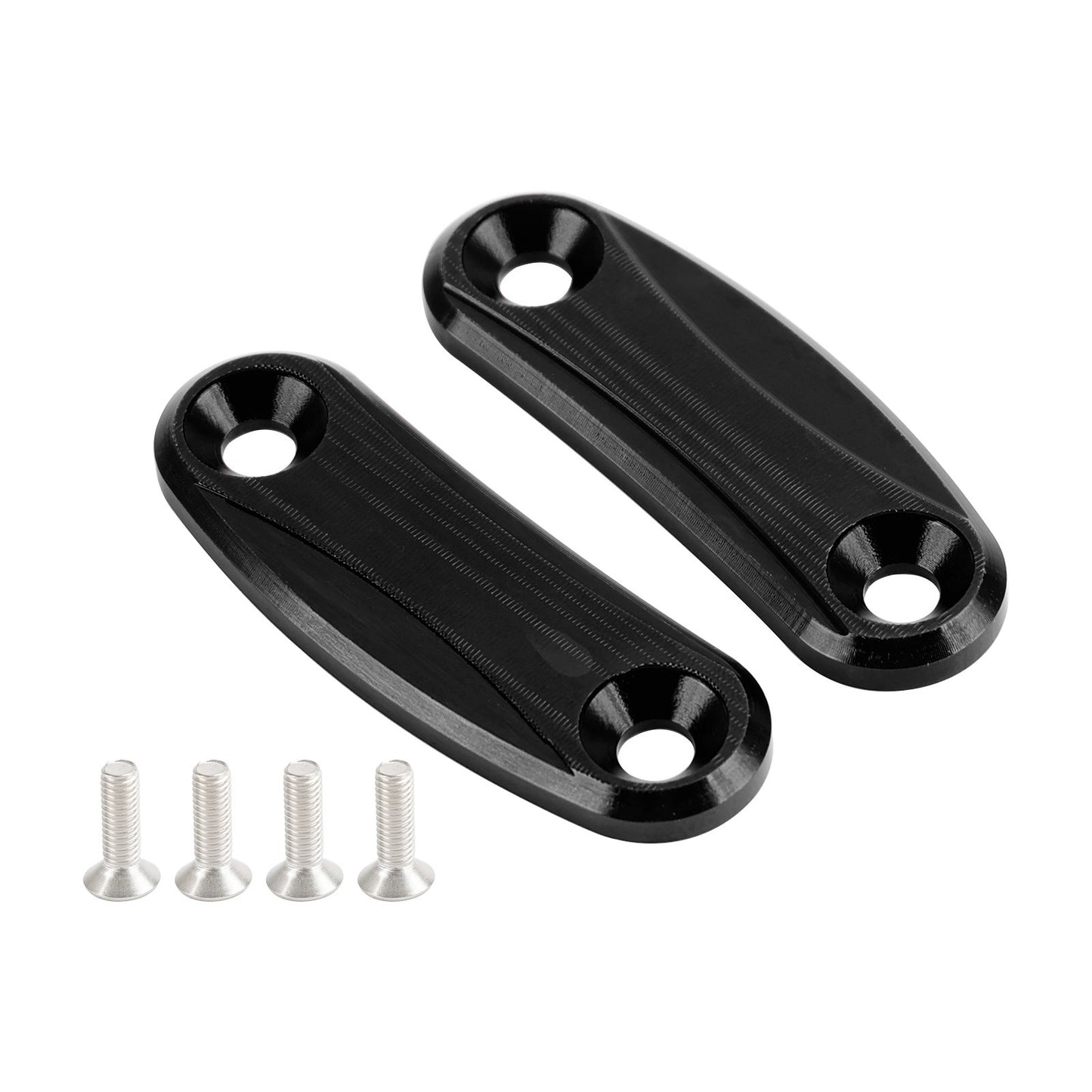 ALUMINUM REAR VIEW MIRROR HOLE CAPS BLACK FOR KAWASAKI ZX10R ZX-10R 2011 > 2015