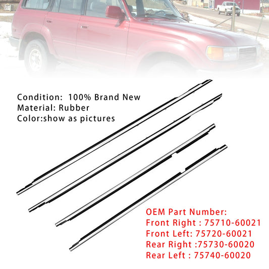 4PCS Door Belt Molding For Toyota Land Cruiser Lexus LX450 FJ80/ FZJ80/ HDJ80