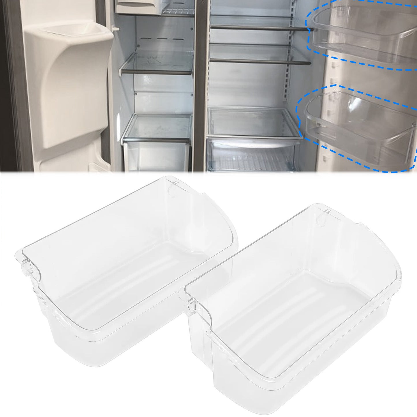Solid Spare For 240324502 Refrigerator Door Bin Shelf For Frigidaire Kenmore New 2PC