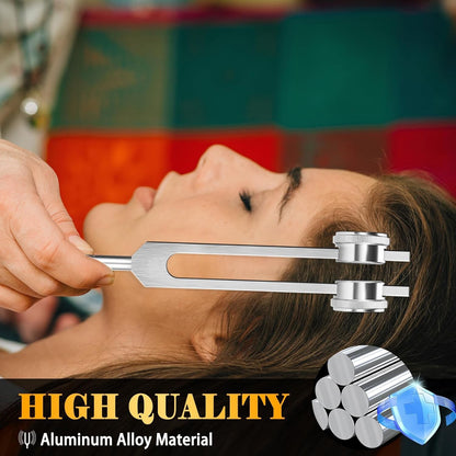 128Hz Healing Tuning Fork with Silicone Hammer Sound Therapy Musical Instrument