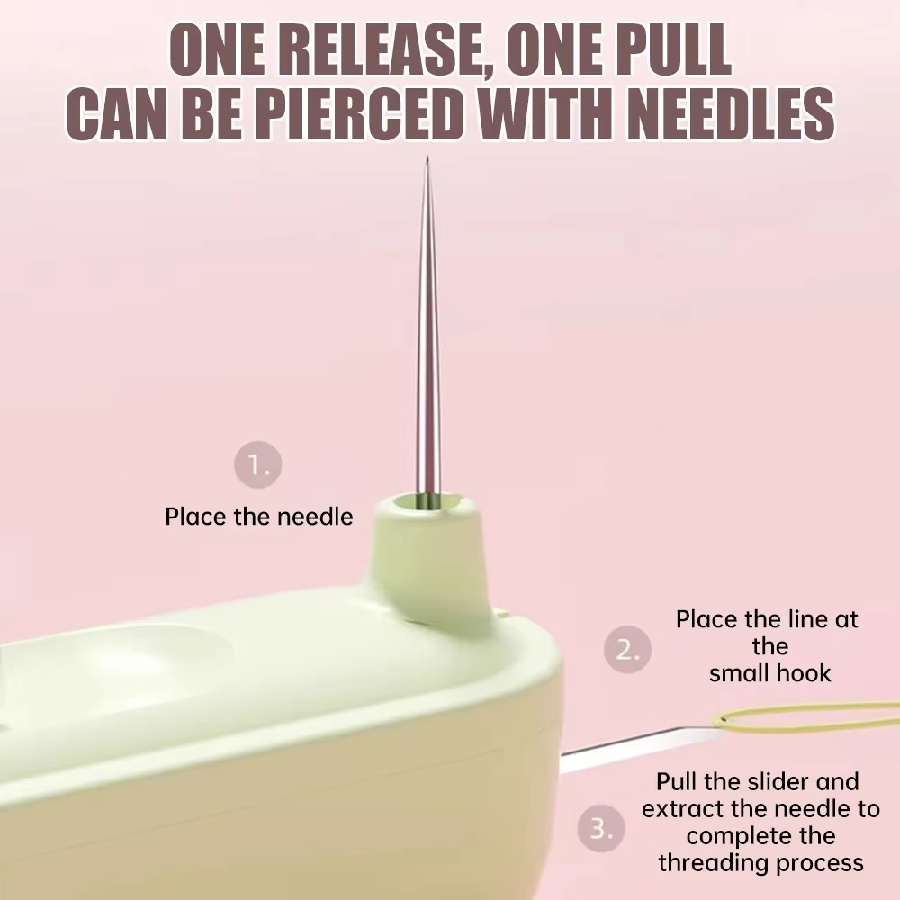 3 Pack Needle Threader, 2025 Upgraded Plug-In 2 in 1 Needle Threader Seam Ripper