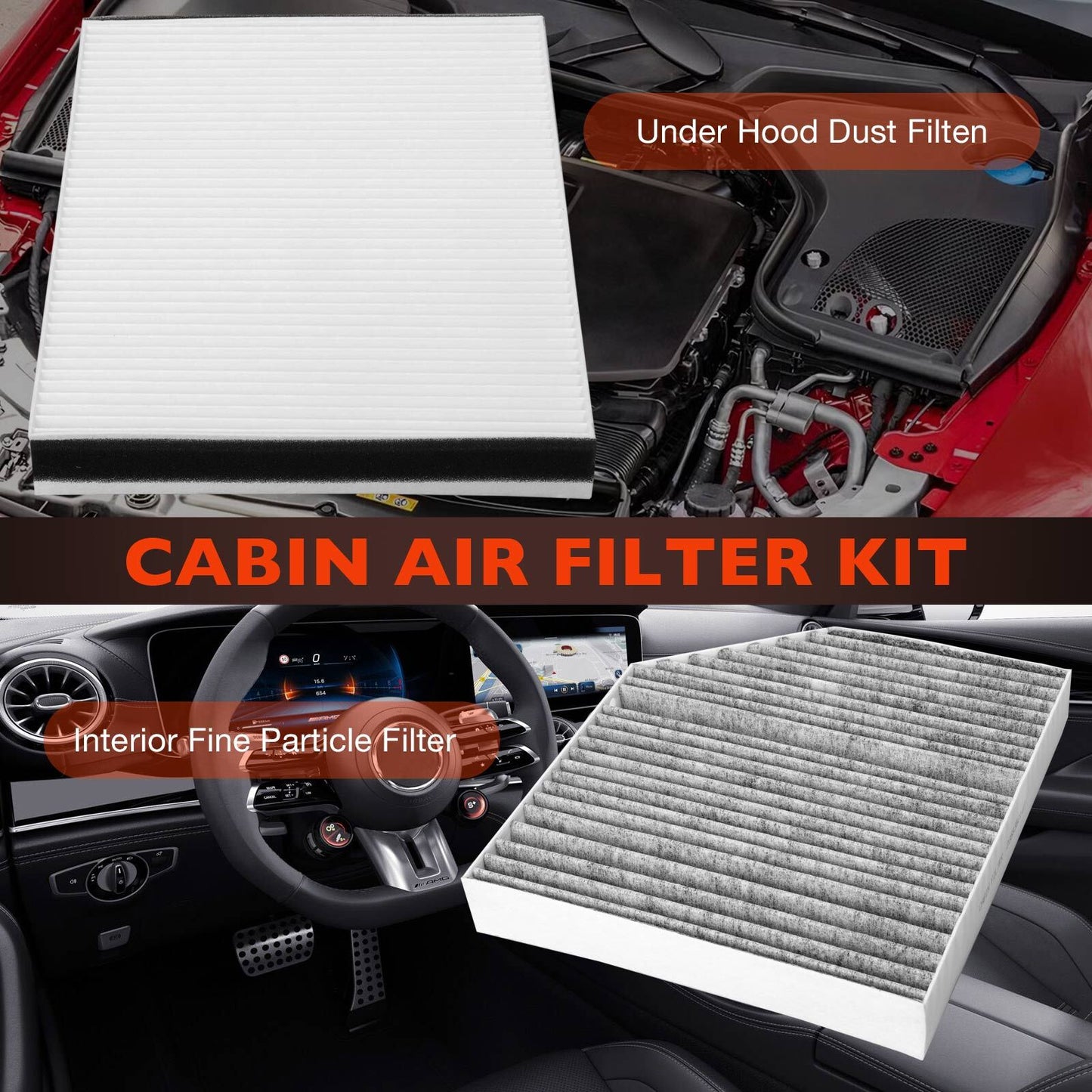 1668300218 Cabin Air Filter Kit For 2015-2024 Mercedes-Benz GLC GT C E CLS AMG