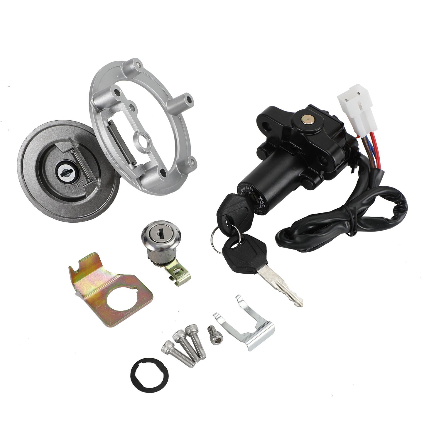 Ignition Switch Gas Cap Seat Lock Set For Yamaha R1 RN12 RN19 RN22 R6 RJ11 RJ15