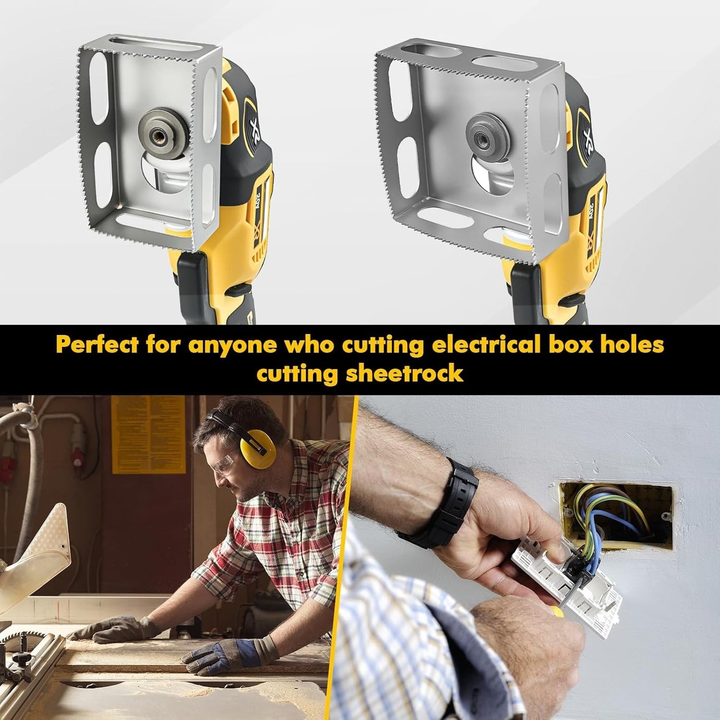 2Pcs Drywall Outlet Slot Cutter Oscillating Tool to Cut in Single Gang Wall Box