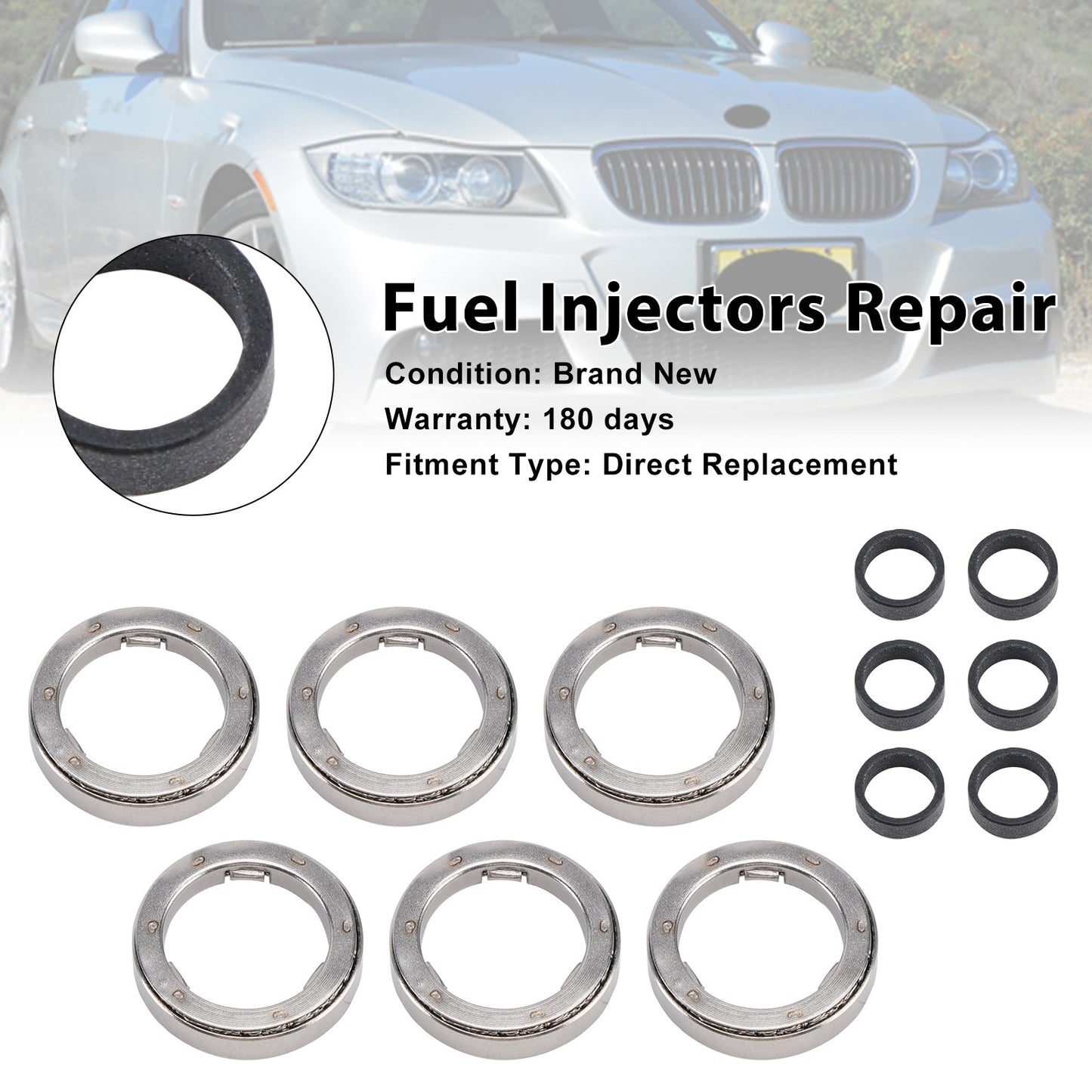 12PCS Fuel Injector Gasket Ring & Element Fit BMW 335i 340i 528i N20 B38 N55