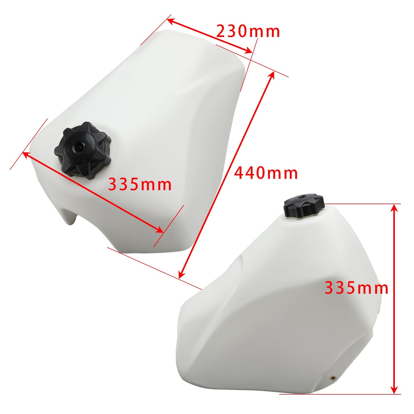 Petrol Fuel Tank 12LT White For Kawasaki KLR 250 KL 250D 1985 - 2005 Gas Tank