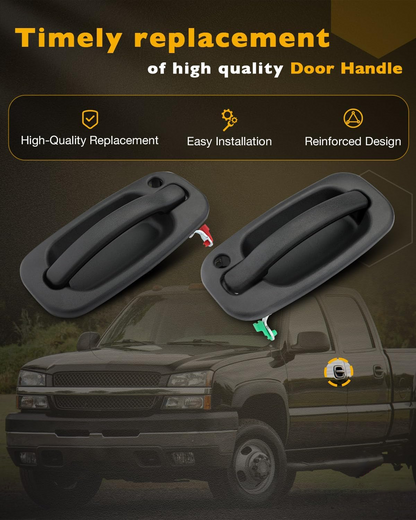 4X Exterior Door Handle Set w/ Lock Cylinders & Key For 99-07 Chevy GMC Cadillac