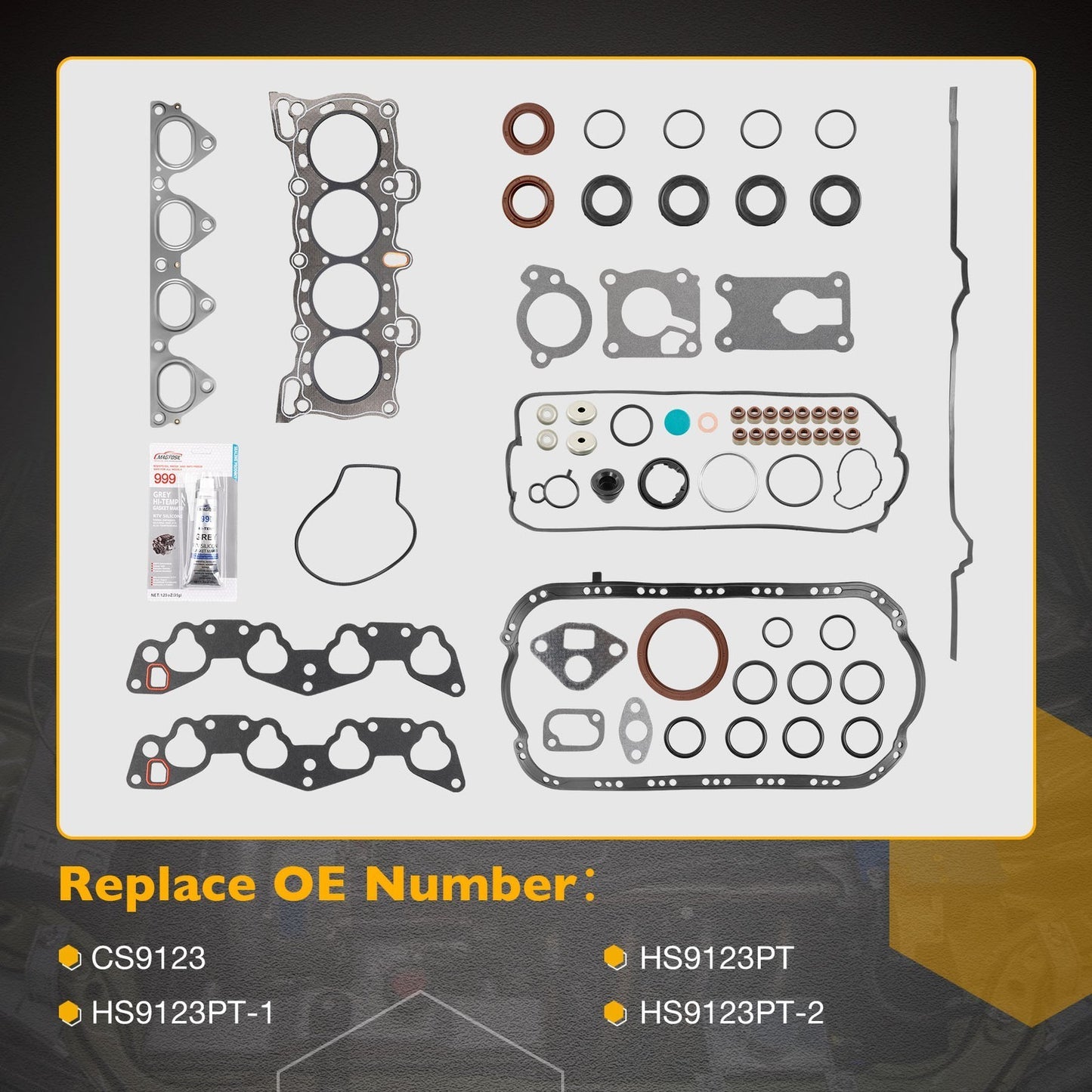 HS9123PT MLS Cylinder Head Gasket Set For 88-95 Honda Civic CRX 1.5L 1.6L CS9123