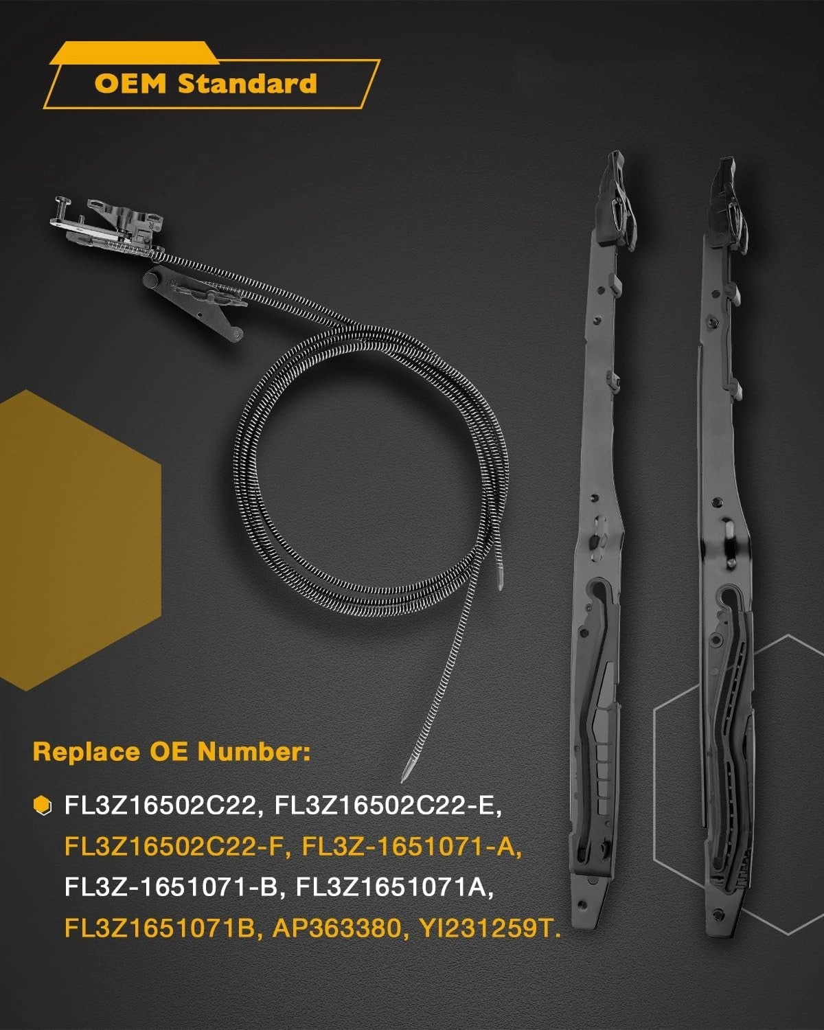 Sunroof Cable Track Repair Kit for Ford F-150 F-250 F-350 Crew Cab 2015-2024
