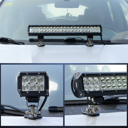 2pcs Pillar Hood Led Work Light Bar Mount Bracket Clamp Holder Offroad Universal