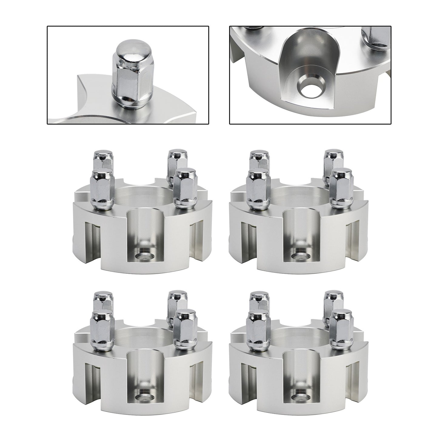 2" Wheel Spacers Kit Cable Golf Carts Lug Nuts Silver For Yamaha Club Car Ezgo